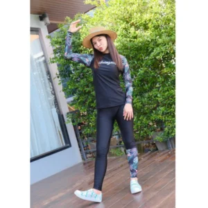 A015 ชุดว่ายน้ำสปอร์ต 3 ชิ้น แขนยาว ขายาว มีกกน.