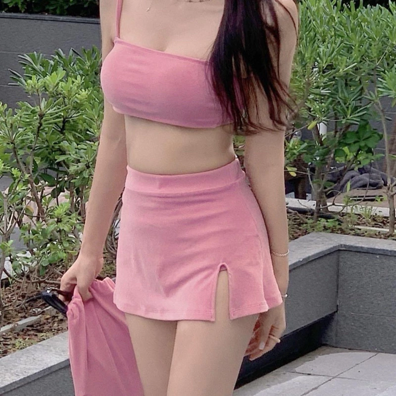 บิกินี่ เซต 3 ชิ้น เสื้อสายเดี่ยว-1