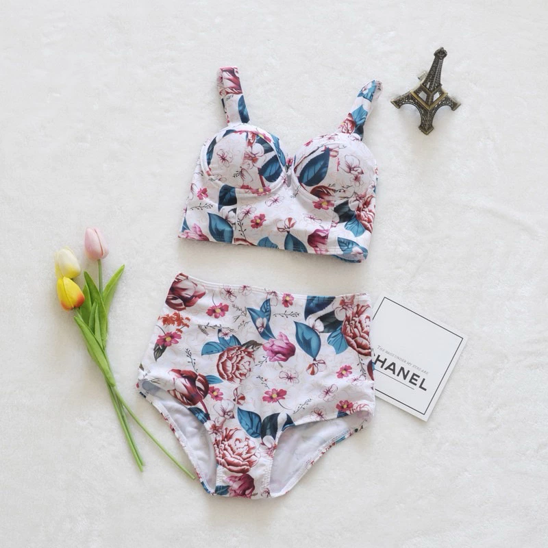 บิกินี่เซ็ต 2 ชิ้น สายเดี่ยว และ กางเกงขาสั้น ผู้หญิง Lady-1